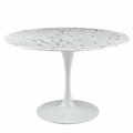 East End Imports Lippa 47 in. Artificial Marble Dining Table, White EEI-1131-WHI